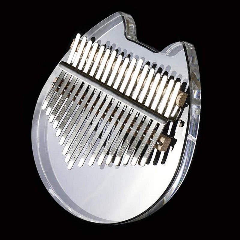 Koldot Clear Kalimba 17 Keys Engraved With Notes Cat Shaped Thumb Piano Solid Finger Piano Clear Body Cute Crystal Acrylic Kalimba With Tuning Hammer Hard Case Gifts - Image 3